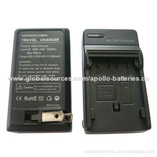Camera battery charger for Olympus LI40B, 4.2V/600mAh